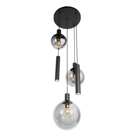 lampara-de-techo-triple-moderna-en-negro-con-bombillas-redondas-steinhauer-bollique-vidrioahumado-y-negro-3800zw-6