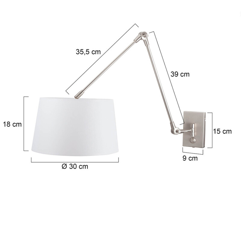 Aplique blanco regulable Steinhauer Gramineus - Imagen 6