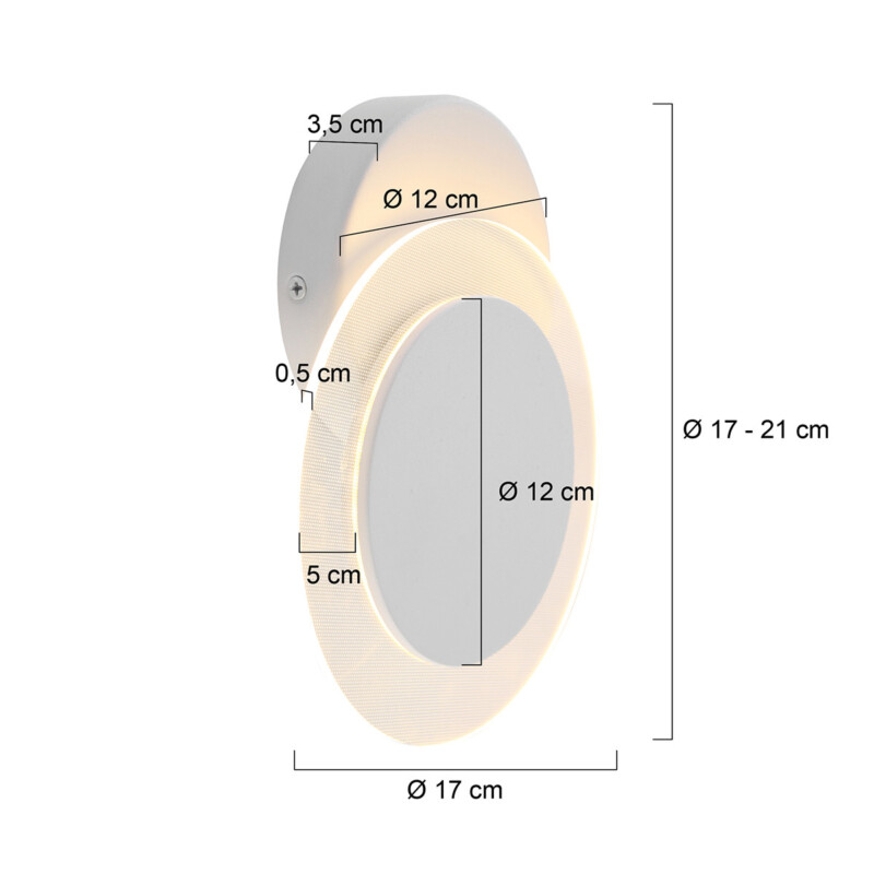 Aplique de pared moderno de metal y plástico blanco Steinhauer Lido - Imagen 8