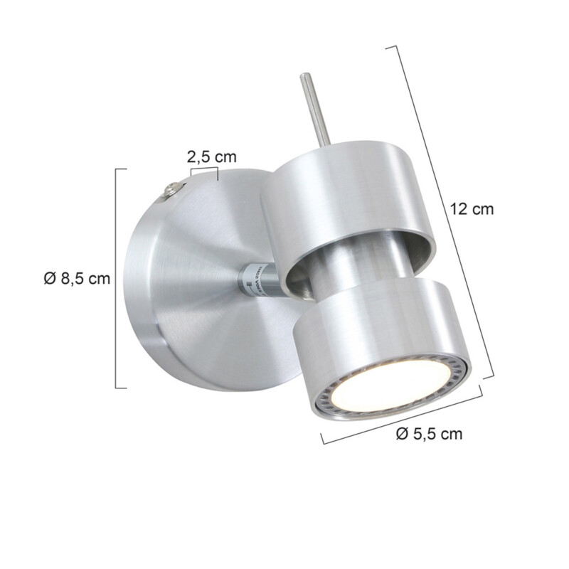 Foco metálico moderno de acero Steinhauer Natasja LED - Imagen 6