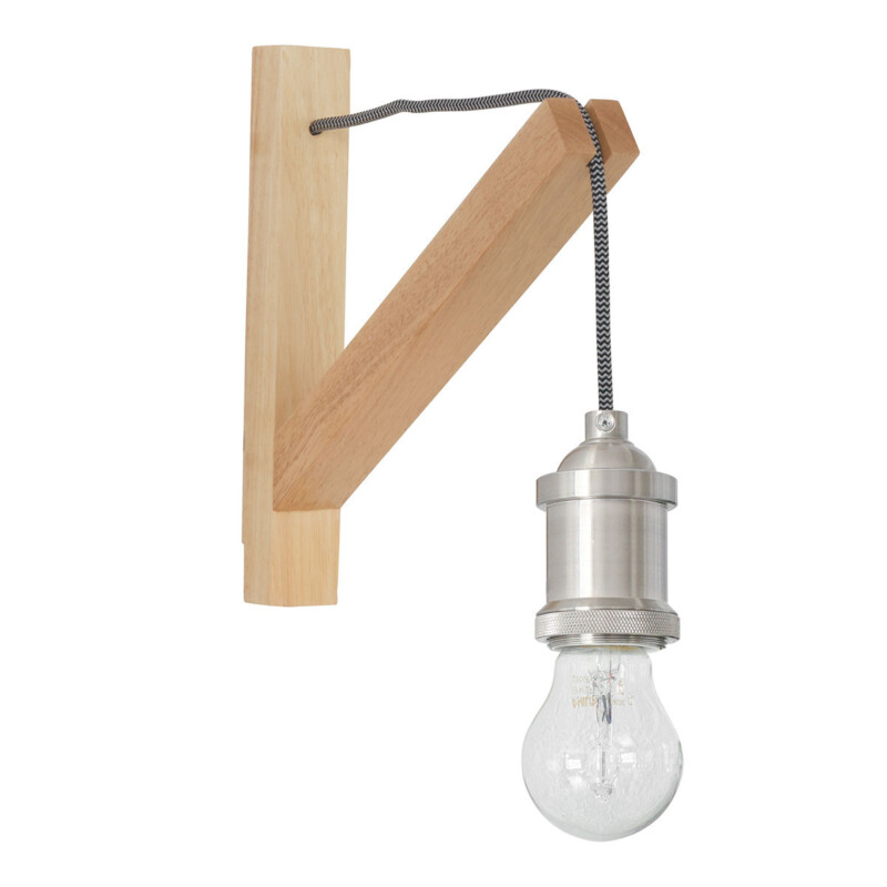 Lámpara de pared escandinava de madera marrón Mexlite Dion - Imagen 2