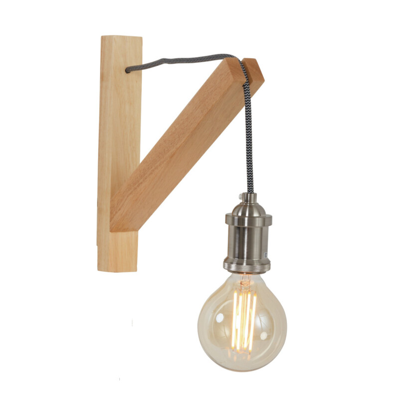 Lámpara de pared escandinava de madera marrón Mexlite Dion - Imagen 4