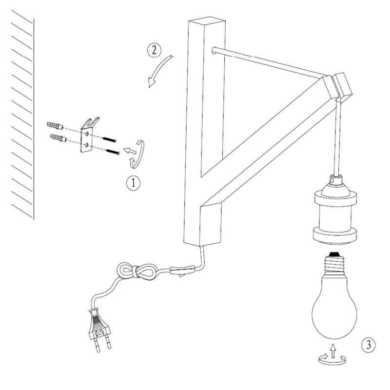 Lámpara de pared escandinava de madera marrón Mexlite Dion - Imagen 9