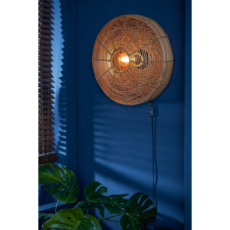 Aplique de pared de mimbre en marrón Light and Living Mataka - Imagen 3