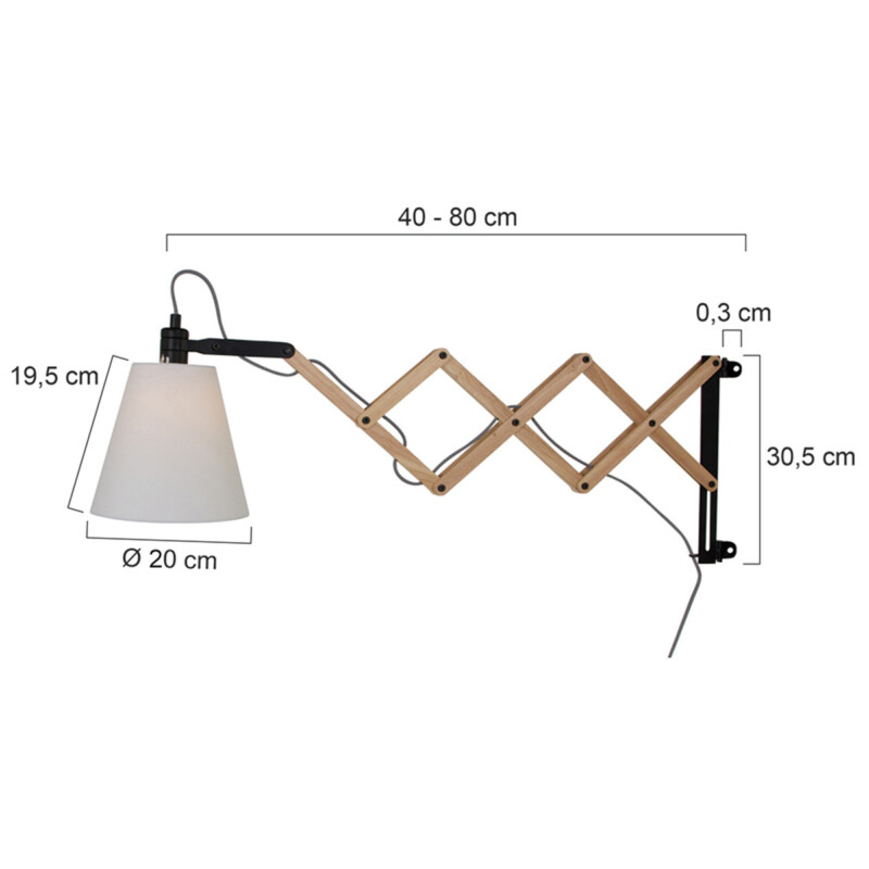 Aplique de pared extensible Mexlite Dion - Imagen 8