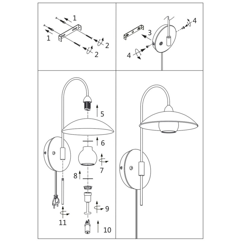 Aplique de pared clásica de metal y vidrio bronce Steinhauer Sovereign classic - Imagen 8