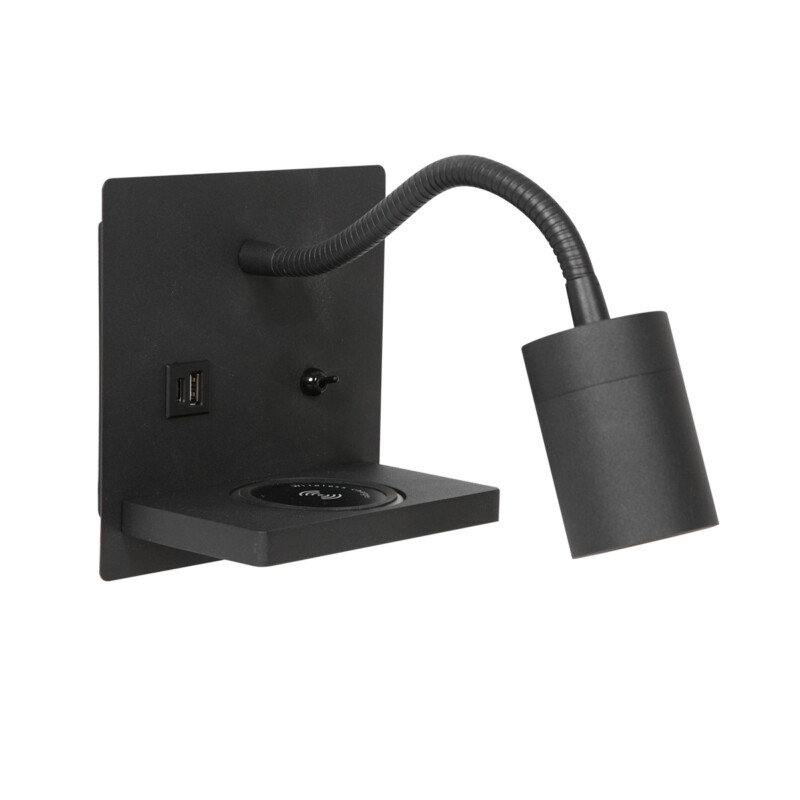Lámpara de pared cuadrada moderna y flexible negra Mexlite Upround - Imagen 10