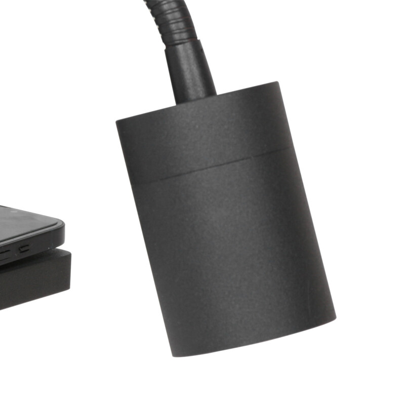 Lámpara de pared cuadrada moderna y flexible negra Mexlite Upround - Imagen 13