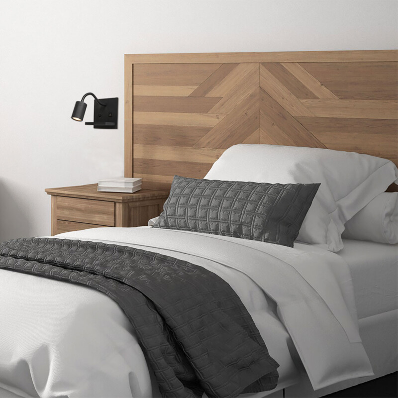 Lámpara de pared cuadrada moderna y flexible negra Mexlite Upround - Imagen 3