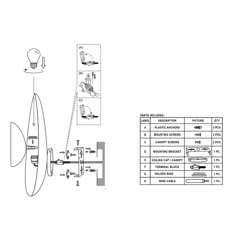 Aplique de pared retro dorado en forma de huevo Anne Light & Home Brass bronce - Imagen 7