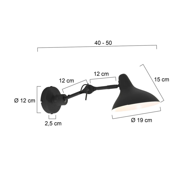 Aplique de pared retro negro Anne Lighting Kasket - Imagen 6