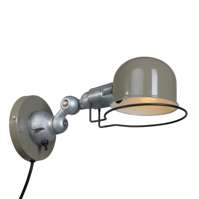 Lámpara de pared industrial redonda verde ajustable Mexlite Davin - Imagen 2