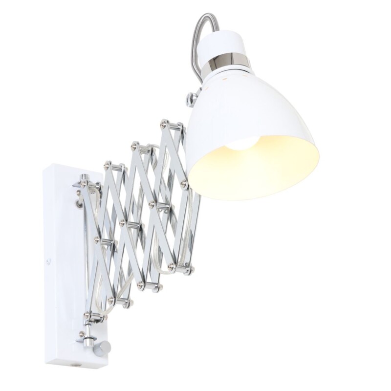 Lámpara colgante industrial de metal blanco con brazo articulado Steinhauer Spring - Imagen 16