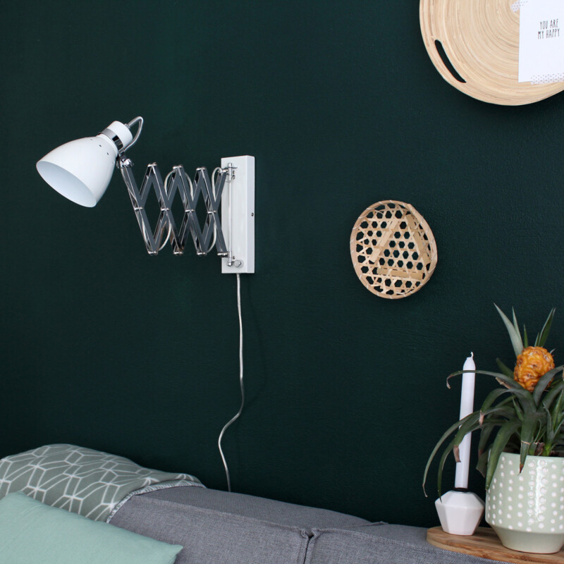Lámpara colgante industrial de metal blanco con brazo articulado Steinhauer Spring - Imagen 4