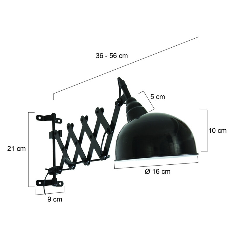 Lámpara de pared retro de metal negro Steinhauer Yorkshire - Imagen 8