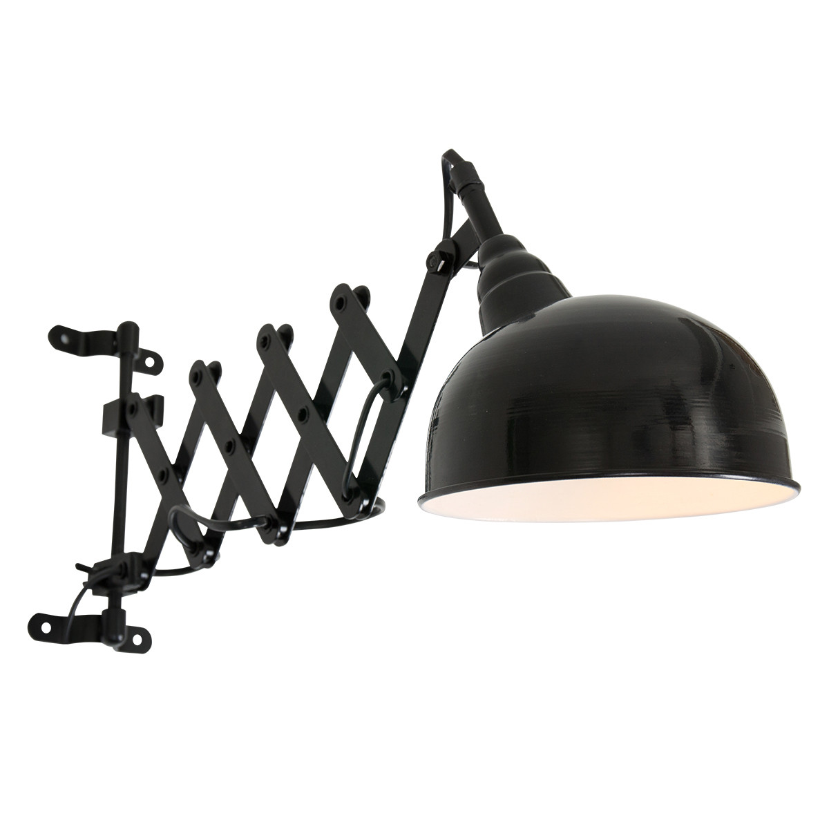 Lámpara de pared retro de metal negro Steinhauer Yorkshire