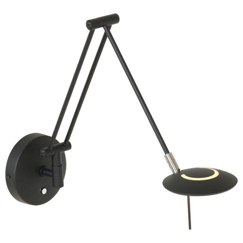 Aplique de pared moderna de metal y plástico negro Steinhauer Zodiac LED - Imagen 2