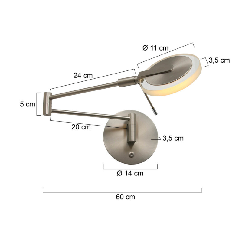 Aplique LED de acero Steinhauer Turound - Imagen 7