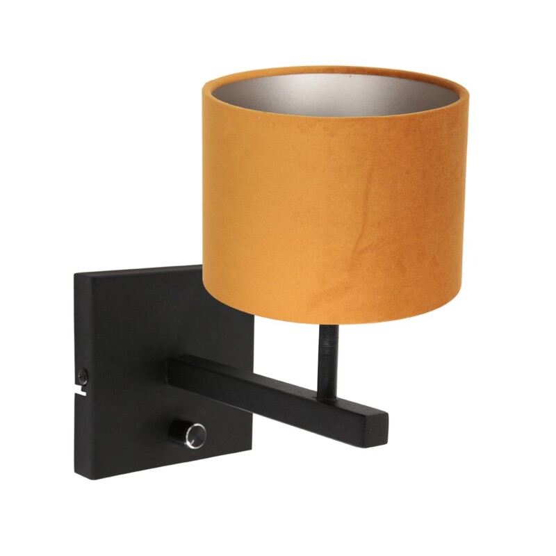 Aplique negro con pantalla ocre Steinhauer Stang - Imagen 2