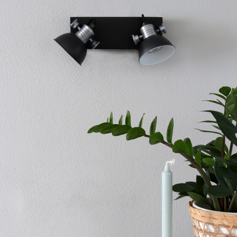Foco de metal negro industrial Steinhauer Brooklyn - Imagen 3