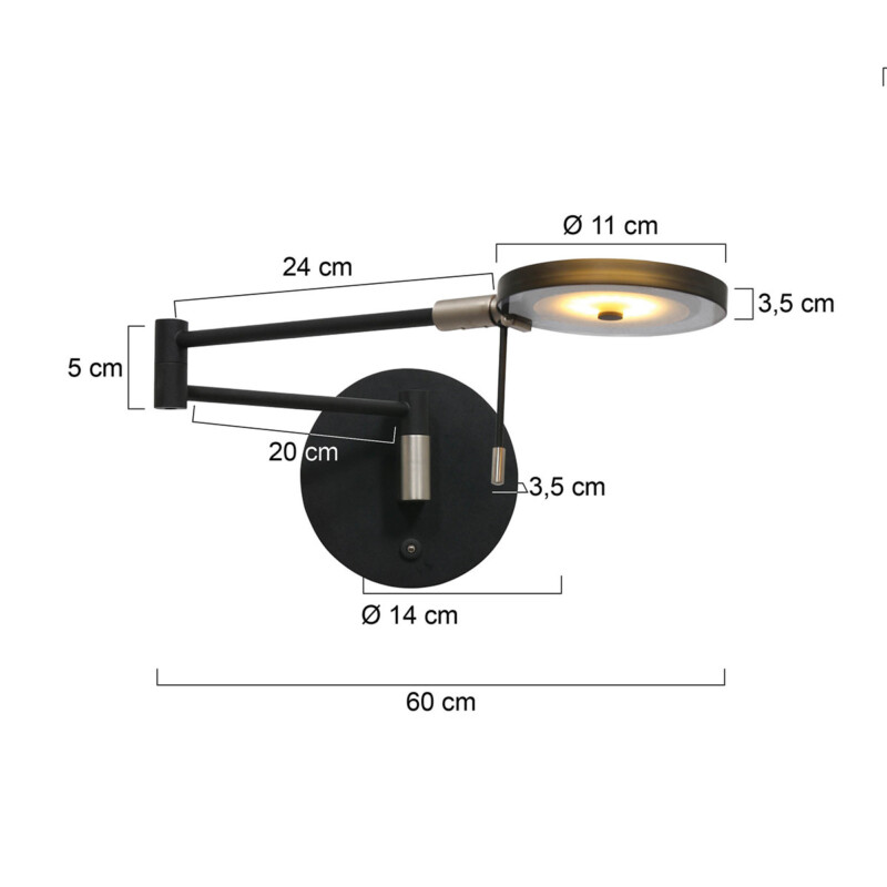 Aplique negro LED Steinhauer Turound - Imagen 8
