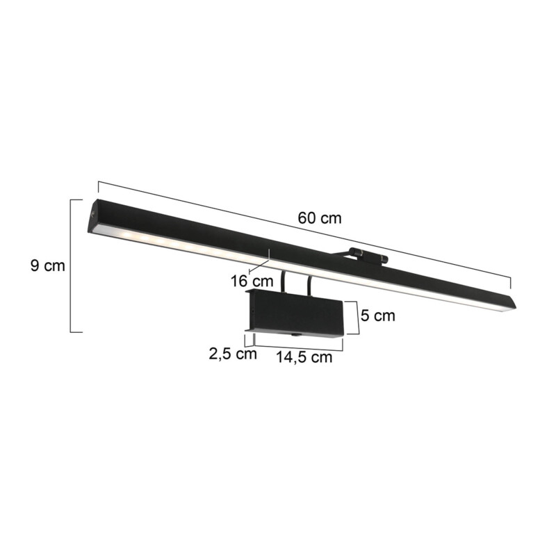Aplique para cuadros negro Steinhauer Litho LED - Imagen 7