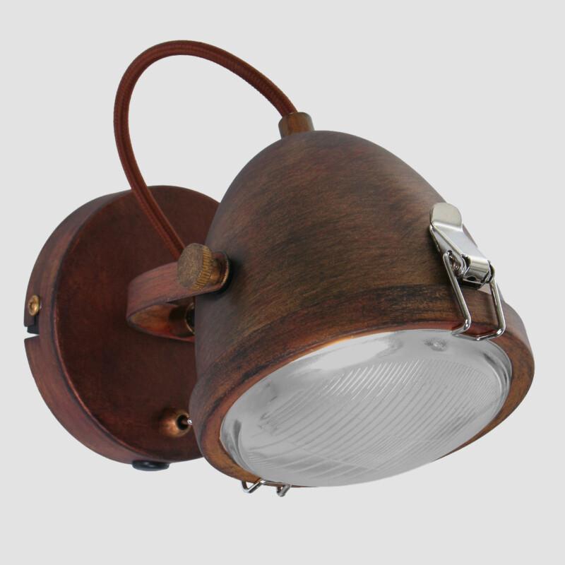 Foco de metal y vidrio marrón industrial Mexlite Paco - Imagen 12
