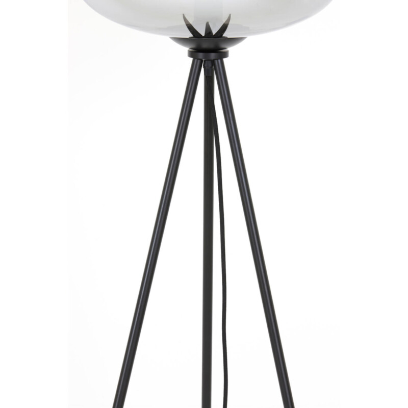 Base de lámpara de pie moderna en negro con globo de vidrio Light and Living Mayson - Imagen 6
