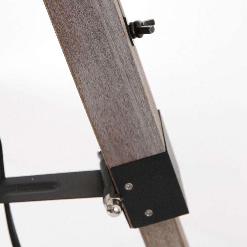 Lámpara de pie trípode de madera natural / metal negro Mexlite Triek - Imagen 10