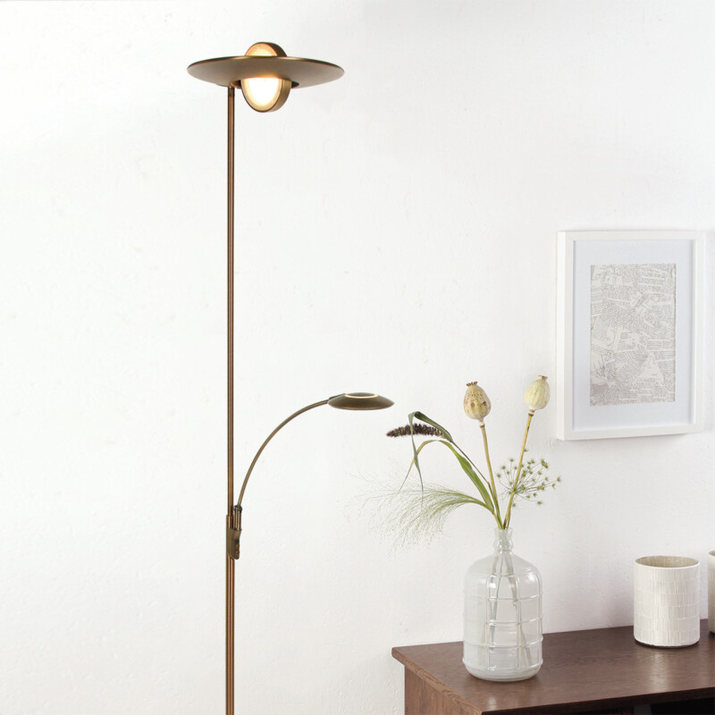 Lámpara de pie clásica de plástico y metal bronce Steinhauer Zenith LED - Imagen 3