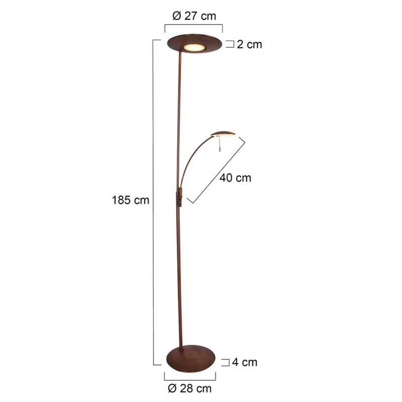 Lámpara de pie clásica de plástico y metal bronce Steinhauer Zenith LED - Imagen 8