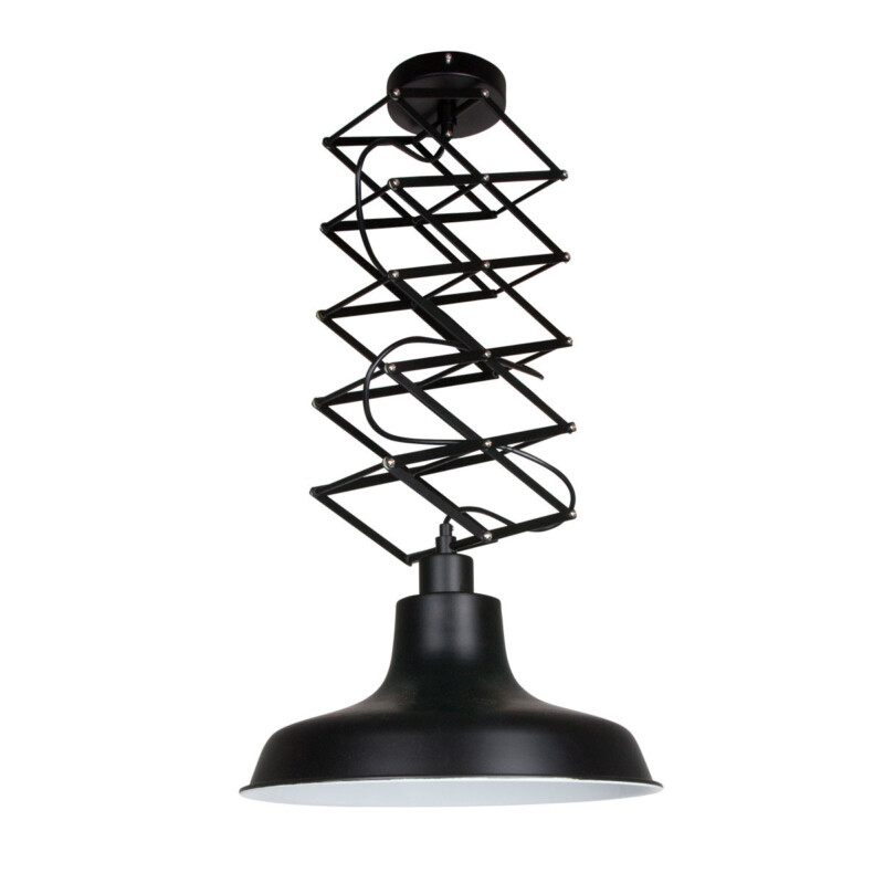 Lámpara colgante industrial de metal negro ajustable Mexlite Flex - Imagen 2
