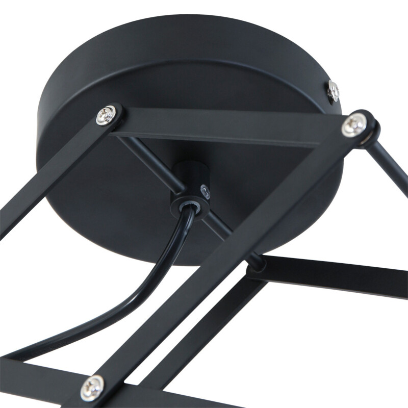 Lámpara colgante industrial de metal negro ajustable Mexlite Flex - Imagen 6