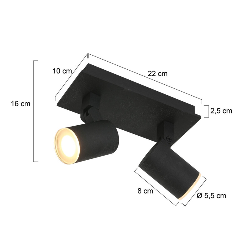 Foco moderno de metal negro Steinhauer Points noirs - Imagen 6