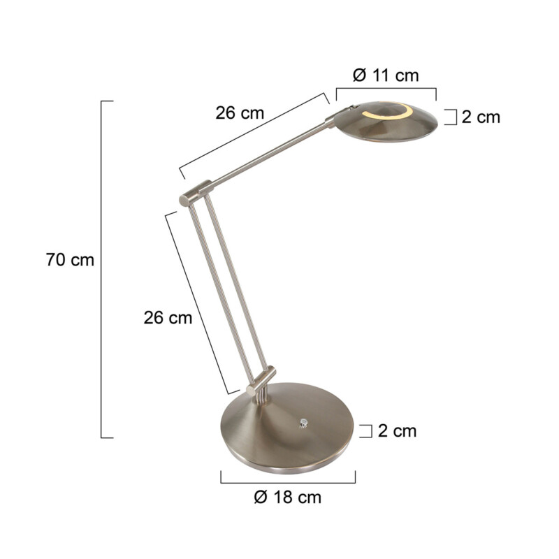 Lámpara de mesa moderna de metal y plástico Steinhauer Zodiac LED - Imagen 6