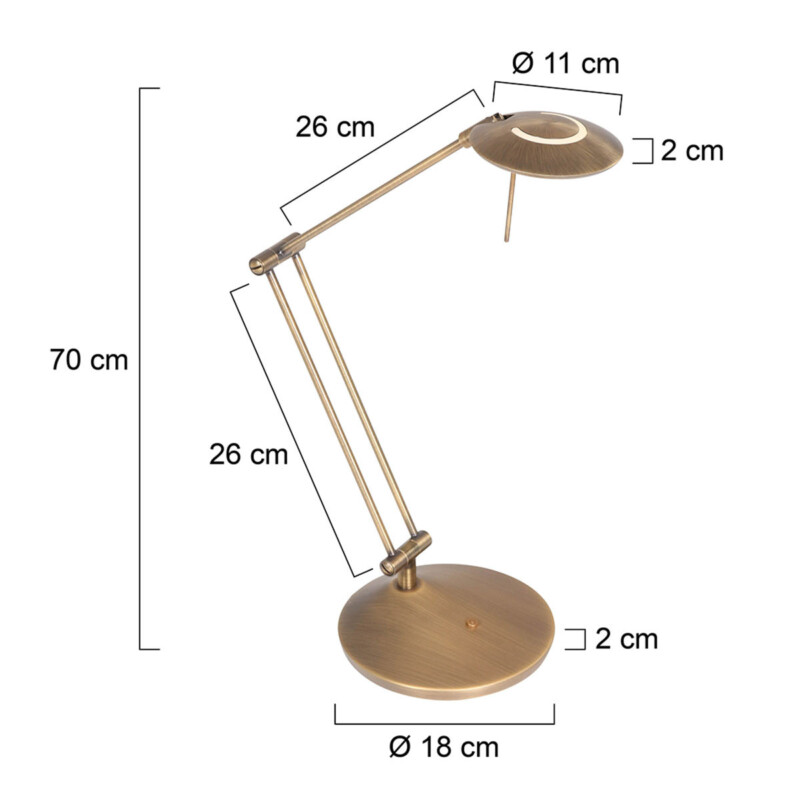 Lámpara de mesa clásica de metal y plástico marrón Steinhauer Zodiac LED - Imagen 6