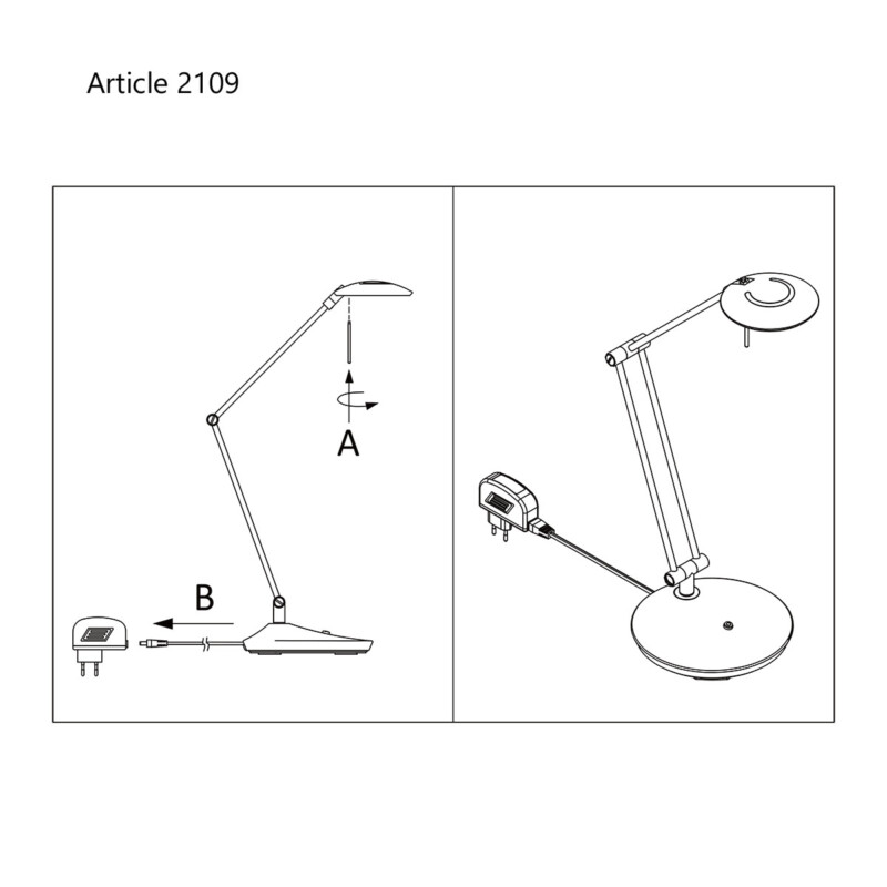 Lámpara de mesa clásica de metal y plástico marrón Steinhauer Zodiac LED - Imagen 8