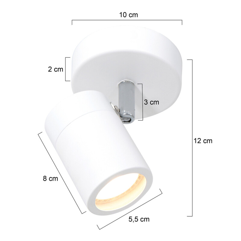 Foco moderno de metal blanco Mexlite Upround LED - Imagen 6