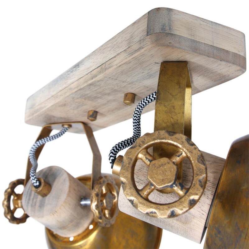 Foco de dos luces bronce Mexlite Gearwood - Imagen 14