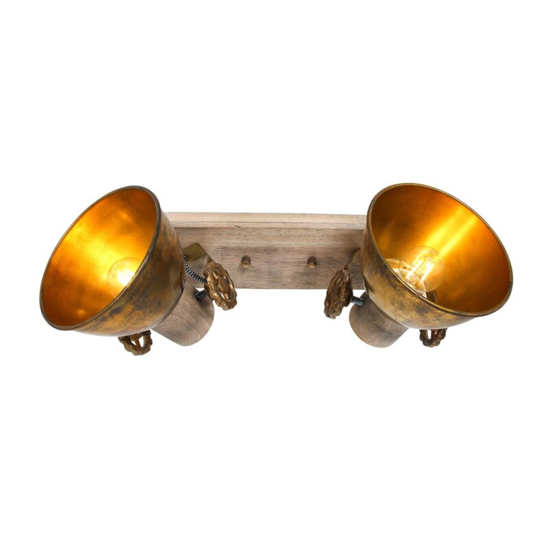 Foco de dos luces bronce Mexlite Gearwood - Imagen 15