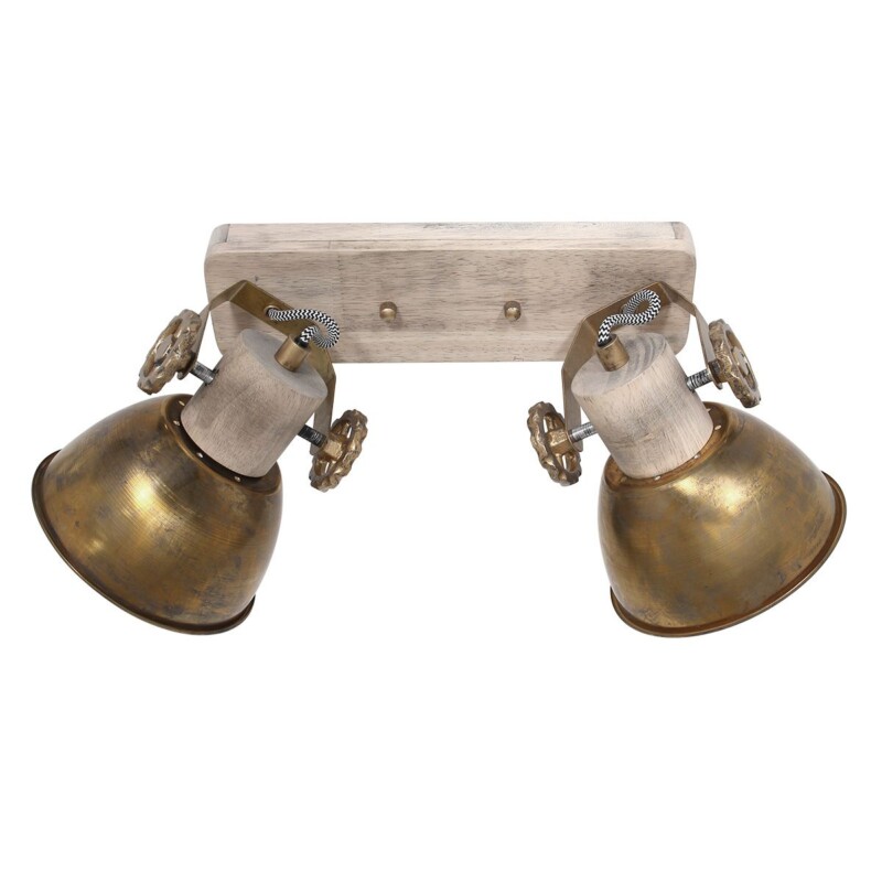Foco de dos luces bronce Mexlite Gearwood - Imagen 17