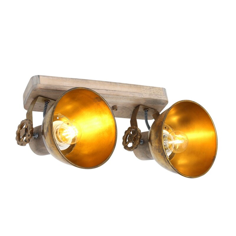 Foco de dos luces bronce Mexlite Gearwood - Imagen 19