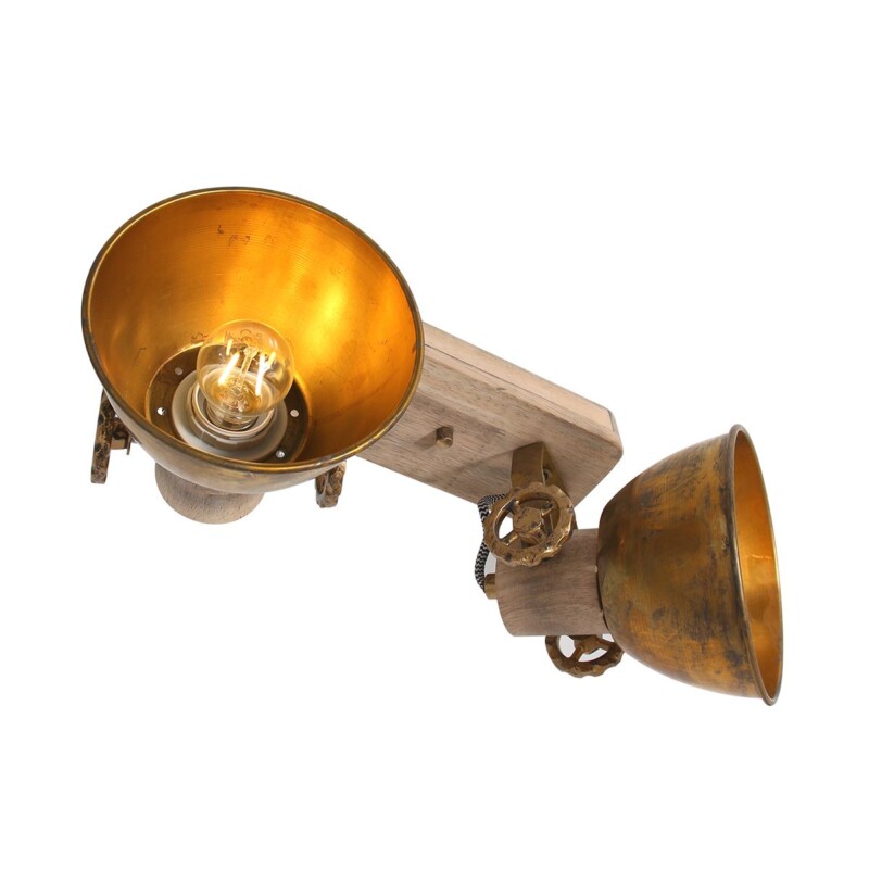 Foco de dos luces bronce Mexlite Gearwood - Imagen 20