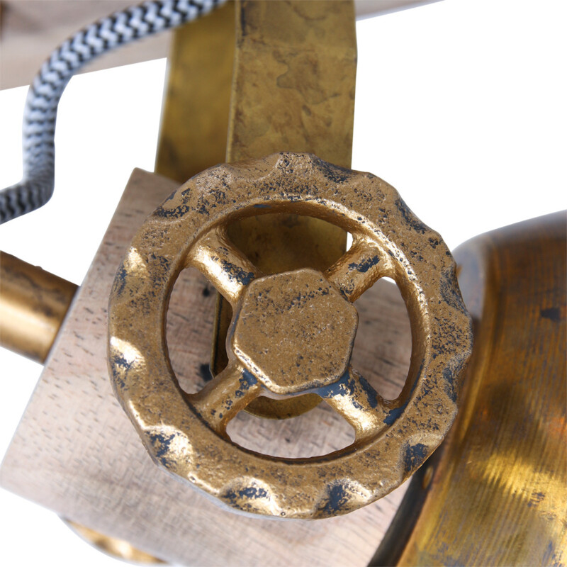 Foco de dos luces bronce Mexlite Gearwood - Imagen 3