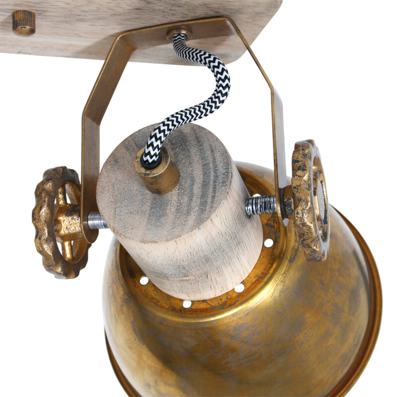 Foco de dos luces bronce Mexlite Gearwood - Imagen 4