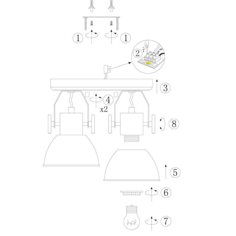 Foco de dos luces bronce Mexlite Gearwood - Imagen 8
