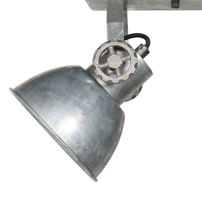 Foco de techo industrial plateado doble Mexlite Gearmetal níquel - Imagen 6