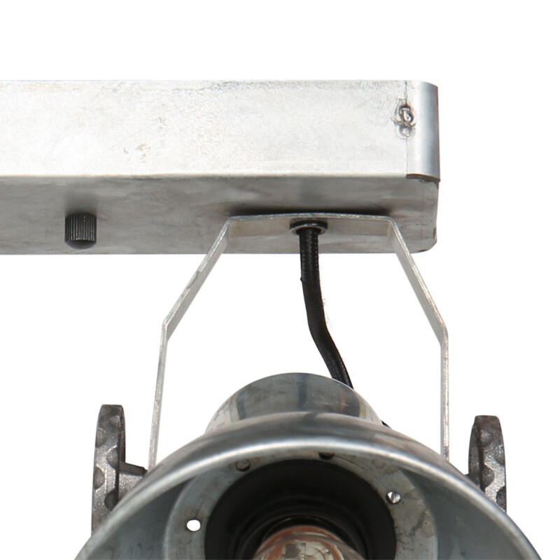 Foco de techo industrial plateado doble Mexlite Gearmetal níquel - Imagen 8
