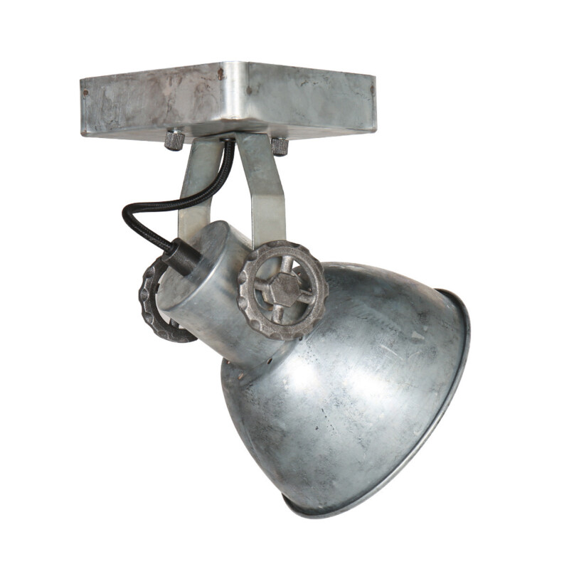 Foco de techo industrial plateado individual Mexlite Gearmetal níquel - Imagen 10