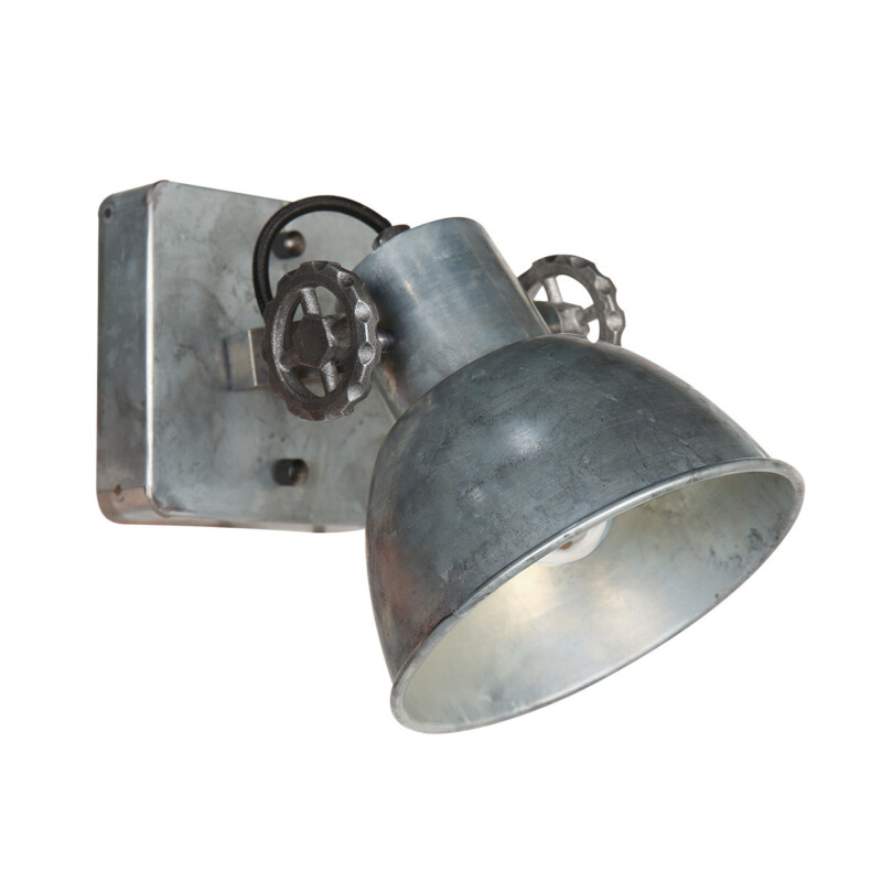 Foco de techo industrial plateado individual Mexlite Gearmetal níquel - Imagen 2